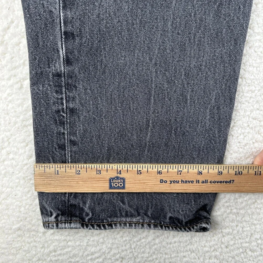 Levis 501 Jeans Mens 38x27 Charcoal Gray Denim Regular Straight Leg Button Fly